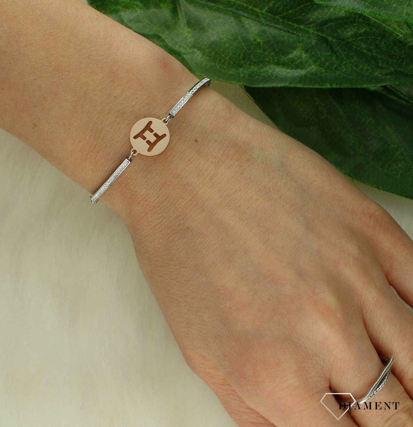 Bransoletka damska znak zodiaku Bliźnięta Nomination Italy Milleluci rosegold 028014 003.jpg